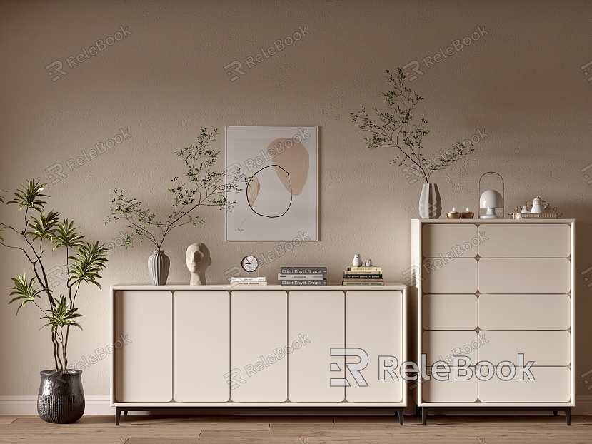 Cream Style Cabinet Whole Cabinet Sideboard Cabinet Balcony Cabinet Locker Entrance Cabinet model