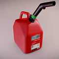 Red Jerry Can With Black Spout Green Cap And Handle For Fuel Storage