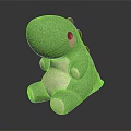 Cute Green Dinosaur Plush Toy With Smiling Face Pink Cheeks And White Belly