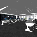 Modern monitoring room monitoring command center 3d model