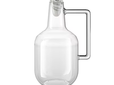 Modern Clear Glass Vase With Handle For Elegant Home Decoration 3d model