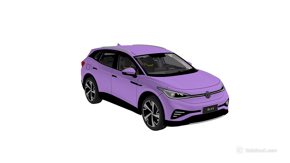 Purple Electric SUV Car With Modern Design And Sleek Exterior Look 3d model