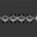 Rusty Engine Pistons With Shiny Metal Connecting Rods On Dark Background 3d model
