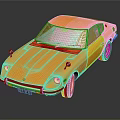 Vintage Orange Sports Car With Sleek Body Design Classic Wheels And Reflection