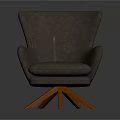 Stylish Modern Gray Single Sofa With Orange Wooden Legs For Living Room