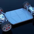 Modern Electric Vehicle Chassis With Battery Platform Wheels And Suspension System