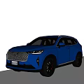 Blue SUV Car With Sleek Body Modern Design LED Headlights And Alloy Wheels