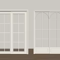 Sliding Doors With Grid Panels And Arched Top Design For Modern Interior Spaces