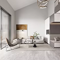 Modern Apartment Interior With Living Room Staircase Coffee Table And Plants Furniture