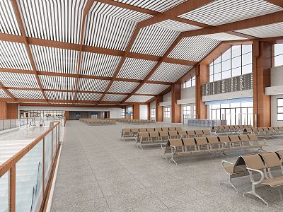 Modern Waiting Hall Railway Station 3d model