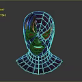 Red And Black Spider Man Mask With Blue Eyes And Web Pattern Design