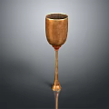 Elegant Copper Goblet With Tall Stem Vintage Design Smooth Surface For Home Decoration