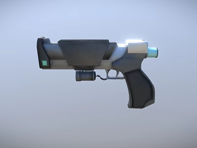 Futuristic Weapon Handgun with Blue Glowing Light and Sleek Modern Design 3d model Futuristic Weapon Handgun with Blue Glowing Light and Sleek Modern Design 3d model