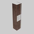 Modern Dark Wood Wall Light With Silver Rectangular Panel And Smooth Design 3d model
