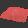 Scenic Landscape Featuring Mount Fuji 3D Terrain Model With Green Vegetation And Snow Capped Peak