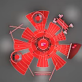 Coca Cola Exhibition Booth With Red Design Large Bottle Model Seats And Bicycles