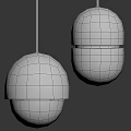 Modern Spherical Pendant Lights with Marble Texture Light Colored Shade and Black Accents