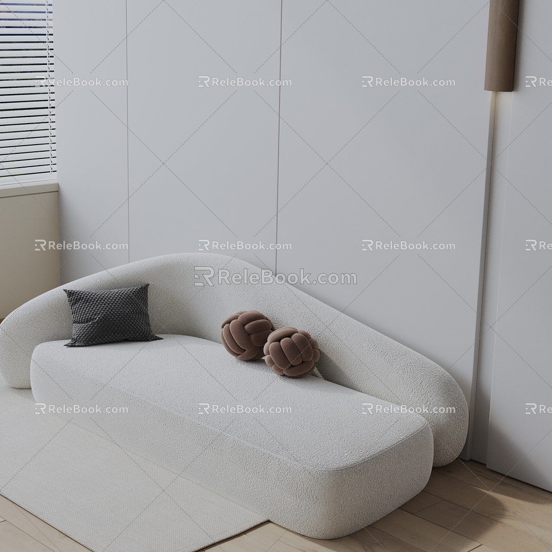 Modern three-seat sofa 3d model