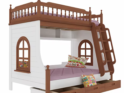 Modern Bed Bunk Bed 3d model