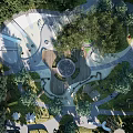 Garden Landscape Design With Lush Trees Winding Paths And Wooden Structures