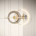 Modern Elegant Wall Decor With Circular Gold Frame LED Lights And Geometric Patterns 3d model