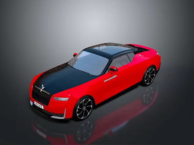 Red Sports Car With Black Roof And Modern Aerodynamic Exterior Design 3d model