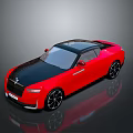 Red Sports Car With Black Roof And Modern Aerodynamic Exterior Design