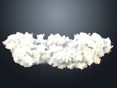 Artistic White Cloud Like Modern Landscape Sculpture Against Dark Background 3d model