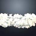 Artistic White Cloud Like Modern Landscape Sculpture Against Dark Background 3d model