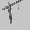 Yellow Tower Crane With Steel Boom Mast And Hanging Hook Structure