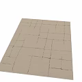 Modern Square Rug With Light Gray Grid Pattern And Soft Texture 3d model