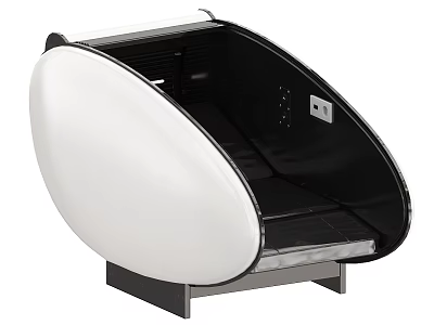 Modern Commercial Equipment With Curved Black White Design And Storage Compartments 3d model