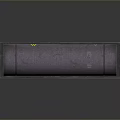 Industrial Cylindrical Tank With Metal Frame And Radioactive Warning Signs