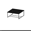 Modern Black Marble Top Coffee Table With Sleek Black Metal Frame 3d model