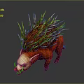 Red Spiked Mane Boar Decorative Ornament With 3D Design And Shiny Surface
