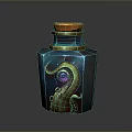 Unique Decorative Bottle With Orange Lid Colorful Body And Octopus Tentacle Design