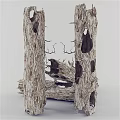 Withered Plant Tree Trunks With Hollow Parts And Dry Branches In Natural Scene