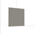 Gray Geometric Textured Background Wall With Window Snow View And Brown Leather Chair