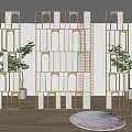 Modern partition metal glass partition 3d model