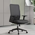 Modern Black Office Chair With Mesh Back And Ergonomic Design For Office Use