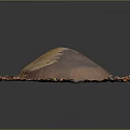Natural Wood and Stone Raw Materials Pile with Colorful Chips on Black Background