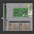 Computer Equipment Enclosure Open With Green Circuit Board And Internal Batteries 3d model