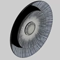 Circular Modern Mirror with Spiral Texture and Reflective Surface Showing Room Interior