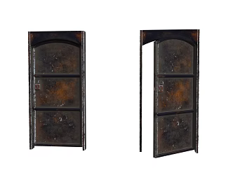 Metal Door Iron Door Prison Door Rusty Door 3d model
