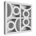 Symmetrical Geometric Pattern Wall Decor With Relief Design And White Textured Surface