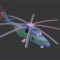 UN Marked White Helicopter With Large Rotor System And Multiple Rotors Design 3d model