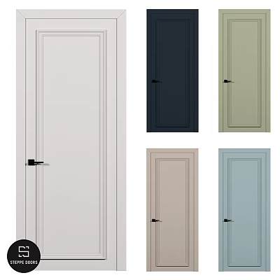 Stylish Hinged Doors In Various Colors For Home Interior Design 3d model
