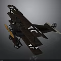 Vintage Dark Brown Biplane Model Featuring White Cross Wings And Propeller For Space Aviation Enthusiasts