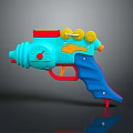 Colorful Plastic Water Gun Toy With Blue Red Yellow Design For Kids Play