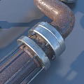 Industrial Style Decorative Structure With Connected Metal Pipes And Metallic Fittings
